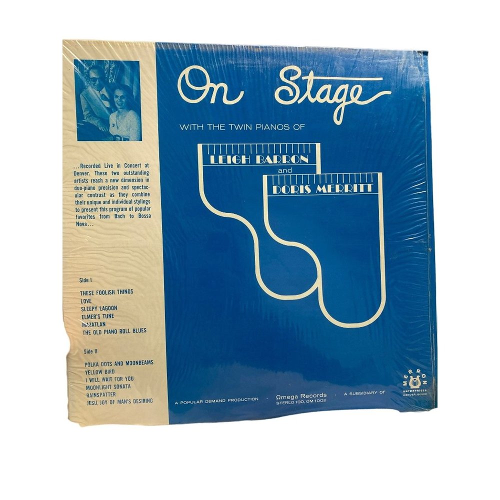 Vintage vinyl record on stage twin pianos Leigh Barron Doris Merritt